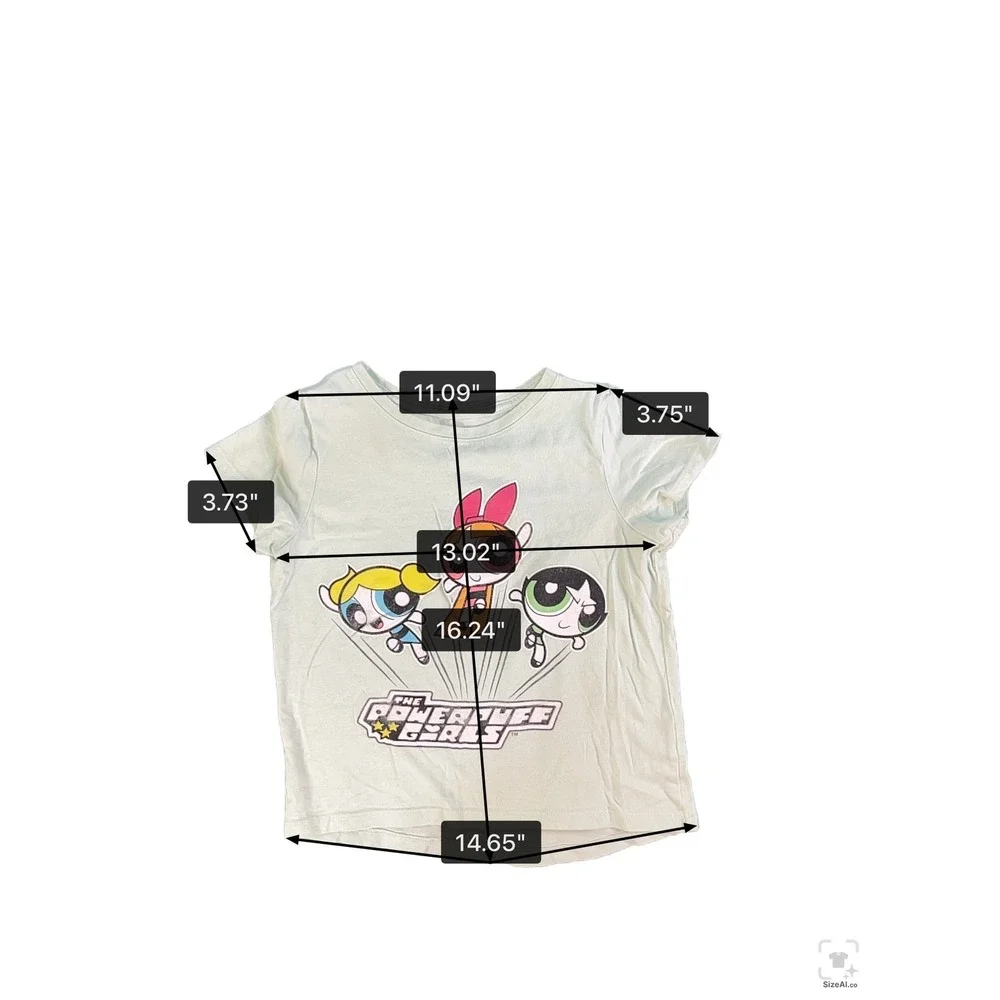 Old Navy Powerpuff Girls Mint Green Graphic Tee Kids Size S 6-7 Cartoon Network